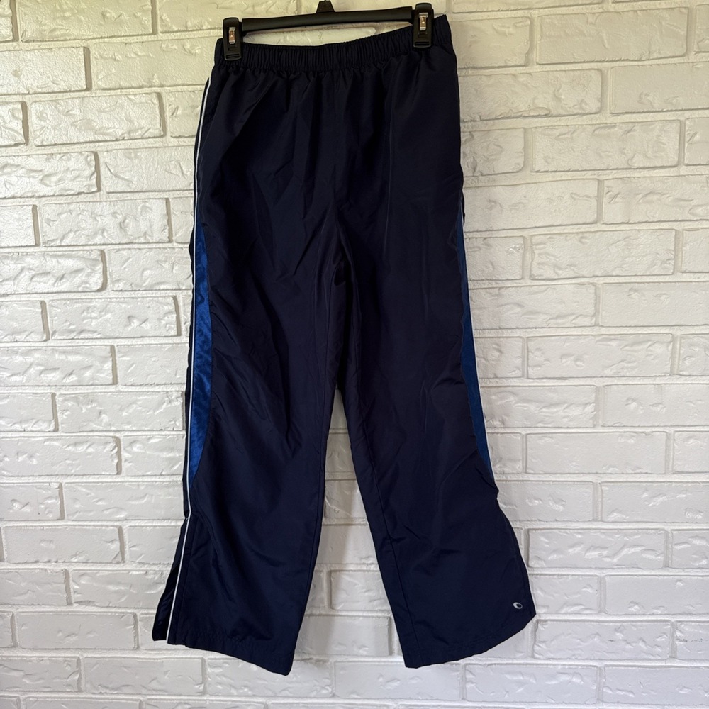 Boys Tek Gear Size L 14/16 Blue Athletic Track‎ Jogger Pants Zip Ankle